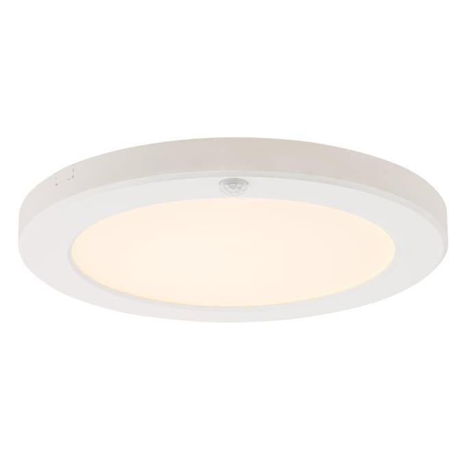 8 Inch, 18 Watt LED Indoor Flush Mount Ceiling Fixture with Motion Sensor and Color Temperature Selection