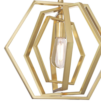 Westinghouse Lighting Luminaire suspendu d'intérieur à une lumière Holly, fini laiton champagne