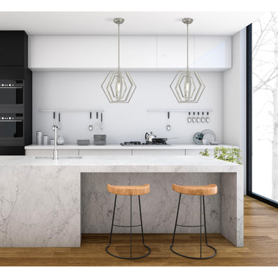Westinghouse Lighting Luminaire suspendu d'intérieur Holly à une lumière, fini nickel brossé