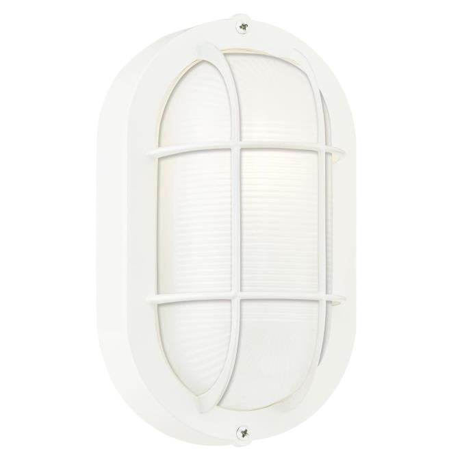 Outdoor Wall Fixture-White Finish with White Glass Lens