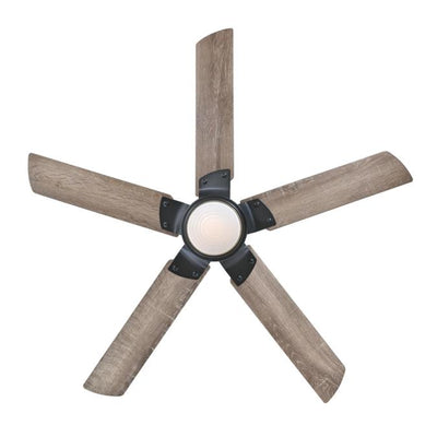 Morris 52-Inch 5-Blade Iron Indoor Ceiling Fan with Dimmable LED Light Fixture and Opal Frosted Glass, Remote Control Included