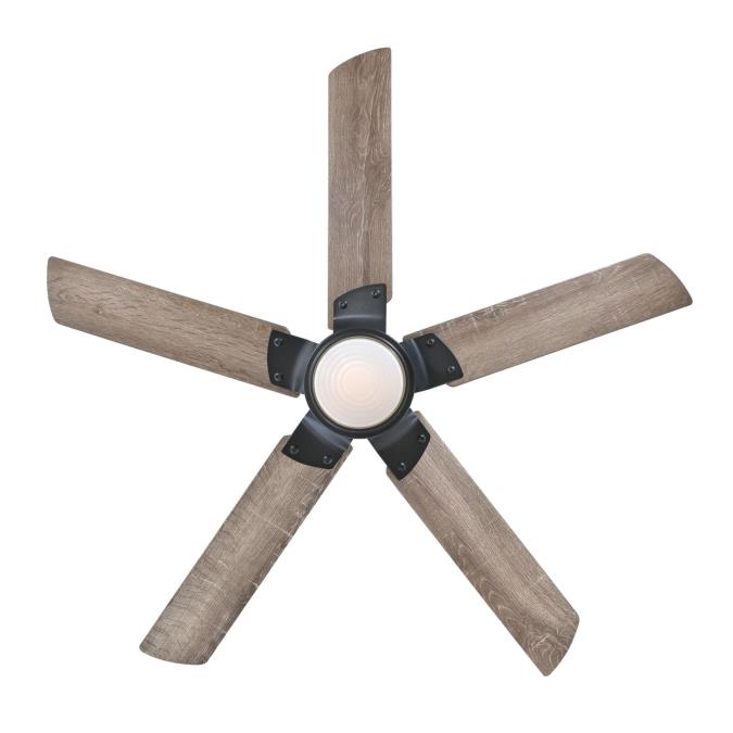 Morris 52-Inch 5-Blade Iron Indoor Ceiling Fan with Dimmable LED Light Fixture and Opal Frosted Glass, Remote Control Included