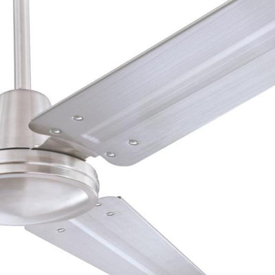 Jax Industrial-Style 56-Inch 3-Blade Brushed Nickel Indoor Ceiling Fan, Remote Control Included