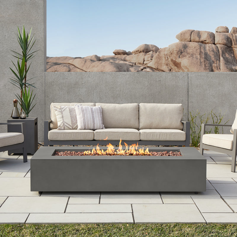 **OPEN BOX AND PICK UP ONLY** Aegean 70" Rectangle Propane or Natural Gas Fire Table