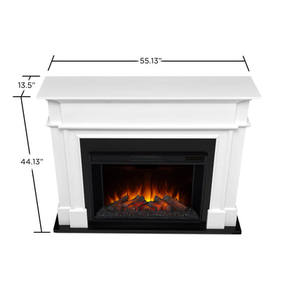 Foyer électrique Harlan Grand en blanc par Real Flame