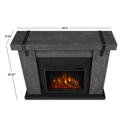 Foyer électrique Aspen en bois de grange gris par Real Flame