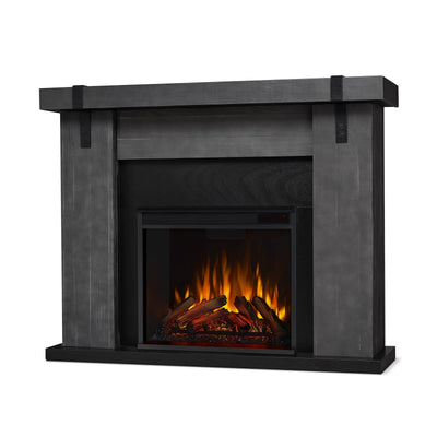 Foyer électrique Aspen en bois de grange gris par Real Flame