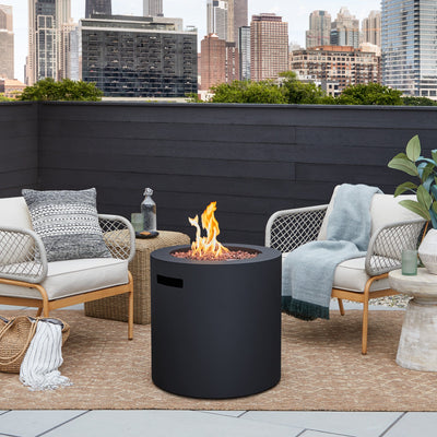 Aegean 24" Round Fire Pit with Hidden Propane Tank