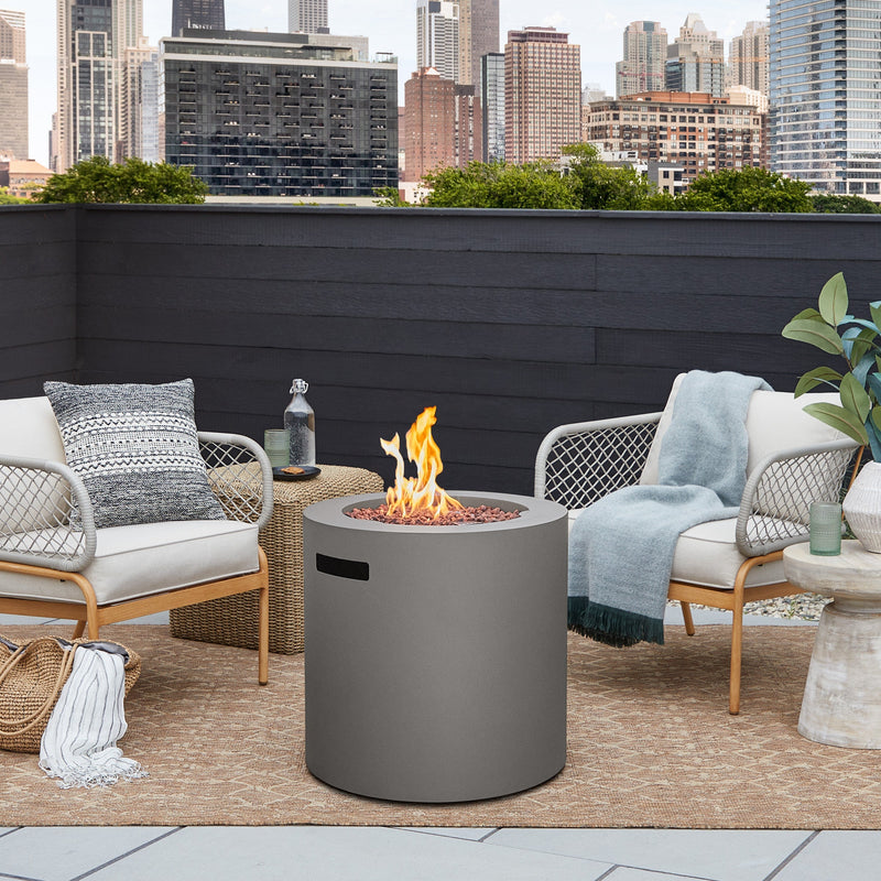Aegean 24" Round Fire Pit with Hidden Propane Tank