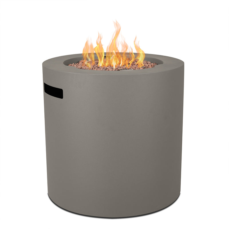 Aegean 24" Round Fire Pit with Hidden Propane Tank- Mist Grey