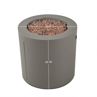 Aegean 24" Round Fire Pit with Hidden Propane Tank