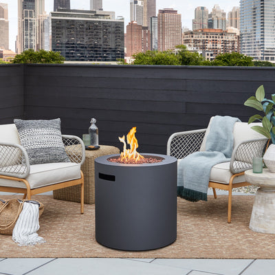 Aegean 24" Round Fire Pit with Hidden Propane Tank