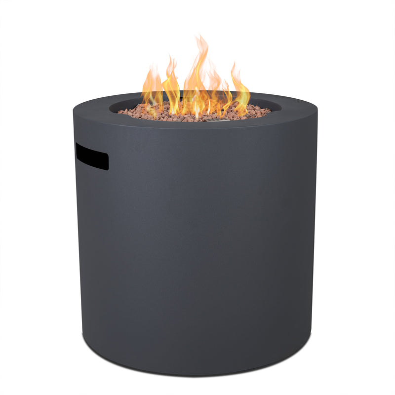 Aegean 24" Round Fire Pit with Hidden Propane Tank- Weathered Slate
