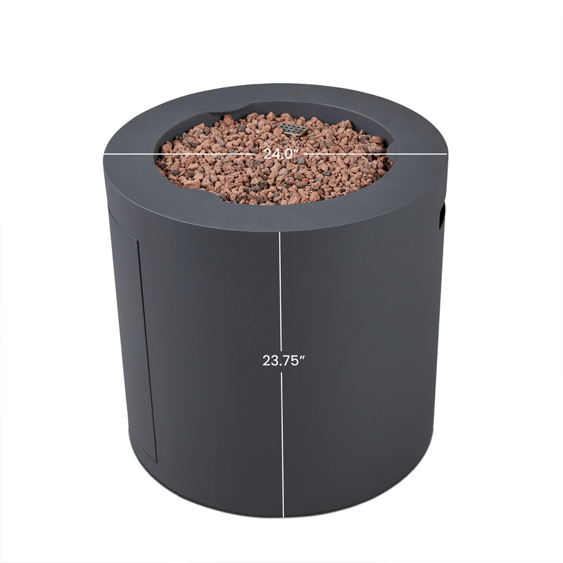 Aegean 24" Round Fire Pit with Hidden Propane Tank