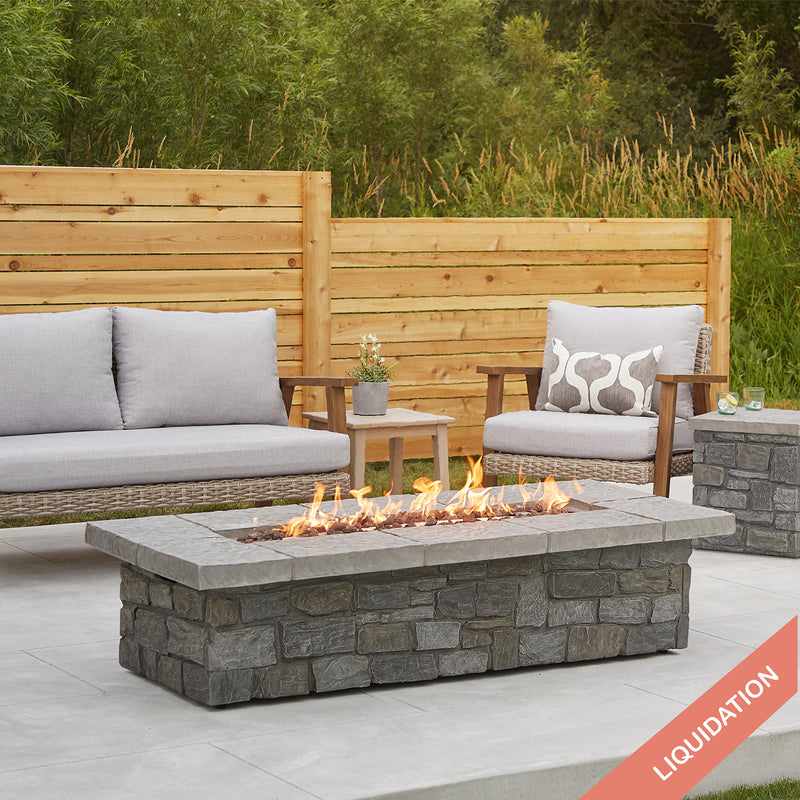 Foyer rectangulaire au propane Sedona de 66 po avec kit de conversion au gaz naturel par Real Flame