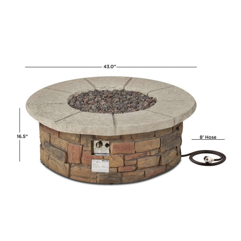 Sedona Round Propane Fire Table with Natural Gas Conversion Kit by Real Flame