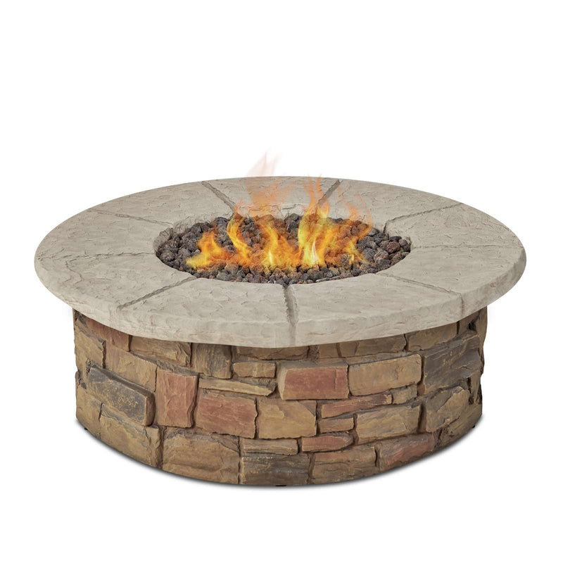 Sedona Round Propane Fire Table with Natural Gas Conversion Kit by Real Flame