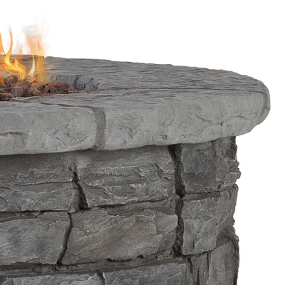 Sedona Round Propane Fire Table with Natural Gas Conversion Kit by Real Flame