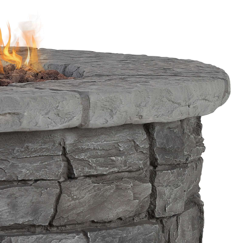 Sedona Round Propane Fire Table with Natural Gas Conversion Kit by Real Flame