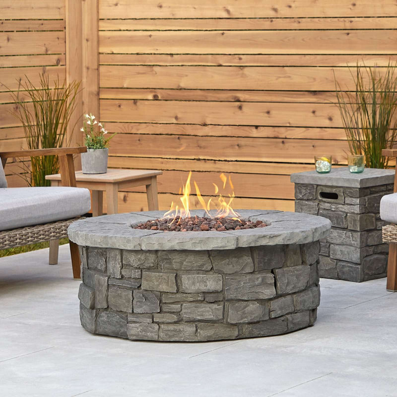 Sedona Round Propane Fire Table with Natural Gas Conversion Kit by Real Flame