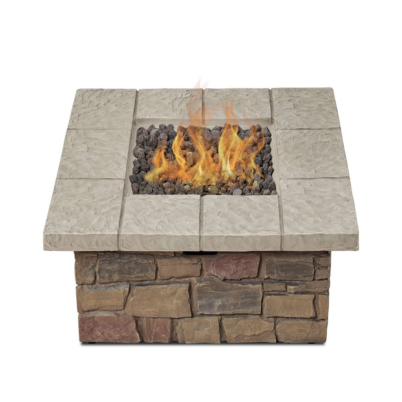Sedona Square Propane Fire Table with Natural Gas Conversion Kit by Real Flame