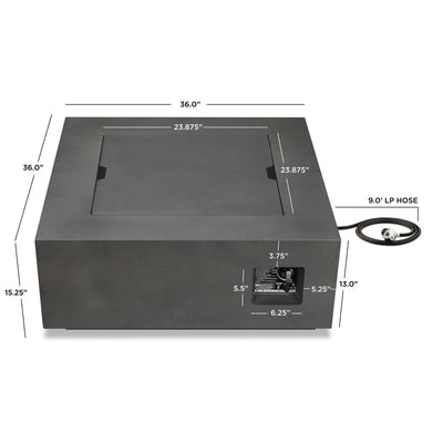Aegean Square Propane Gas Fire Table with Natural Gas Conversion Kit by Real Flame