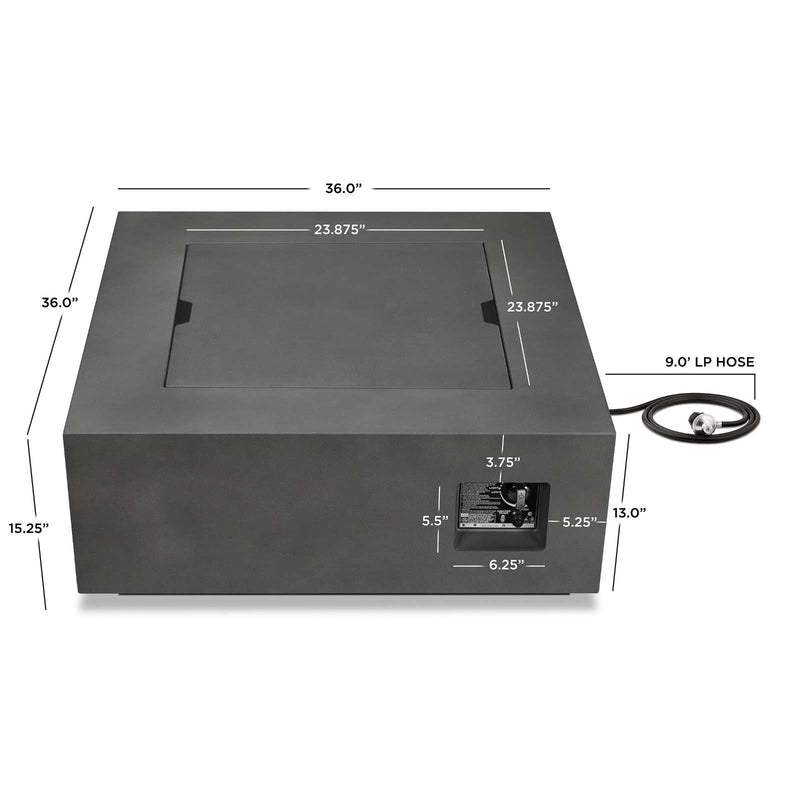 Aegean Square Propane Gas Fire Table with Natural Gas Conversion Kit by Real Flame