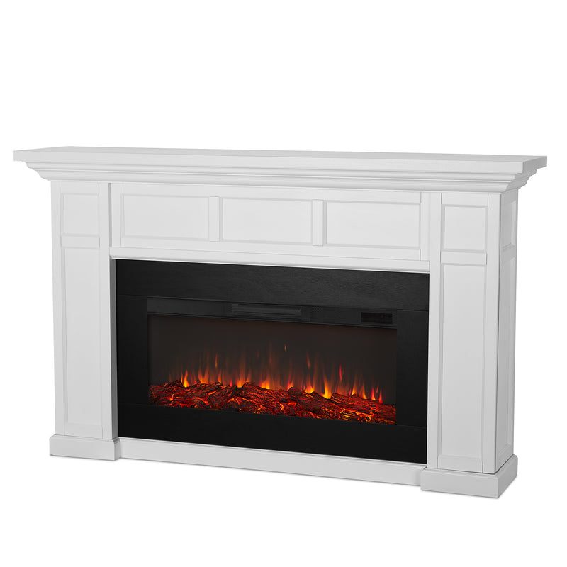 Alcott Landscape Electric Fireplace in White by Real Flame