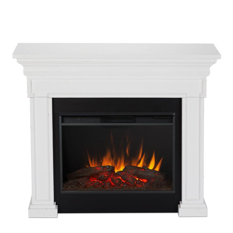 Emerson Grand Electric Fireplace in Rustic White by Real Flame