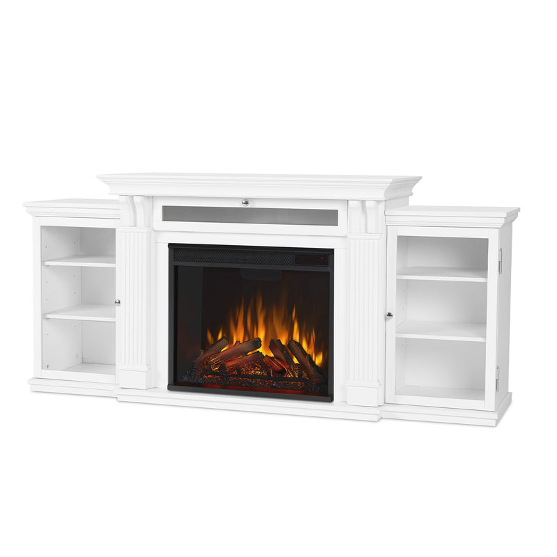 Calie Media Electric Fireplace in White by Real Flame