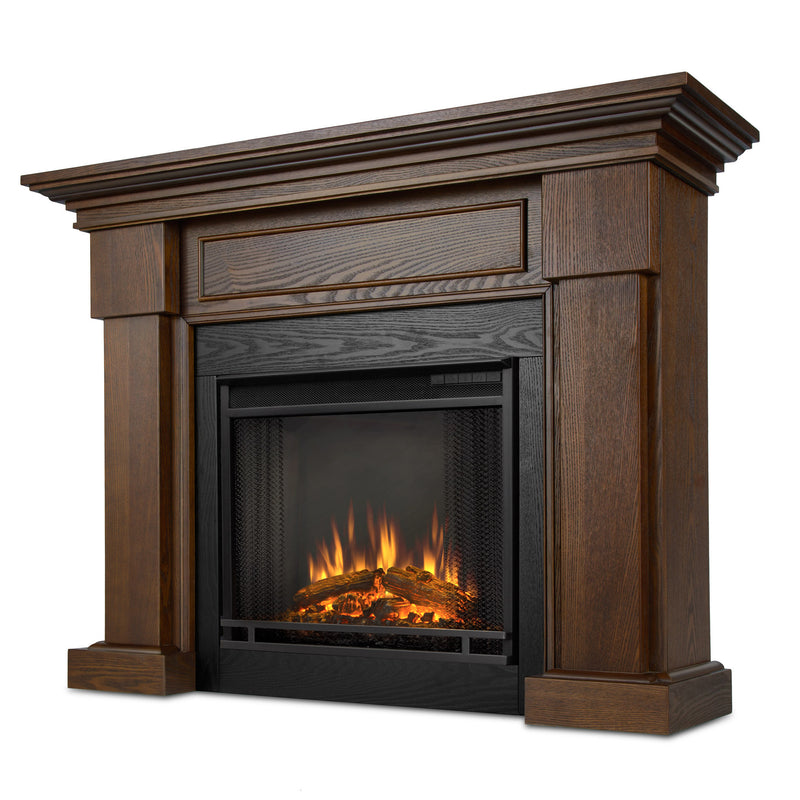 7910E-CO Hillcrest Fireplace Oak Real Flame