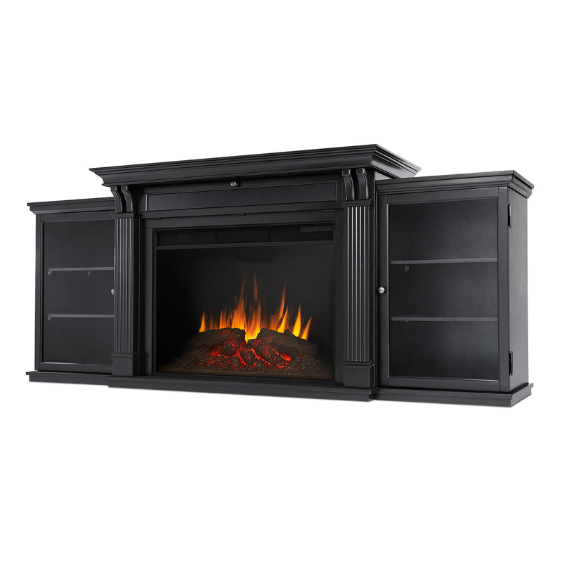 Tracey Grand Media Electric Fireplace in Black by Real Flame